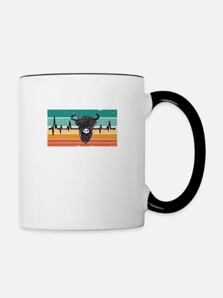 Herzschlag Ochse - Tasse zweifarbig - Weiß/Schwarz