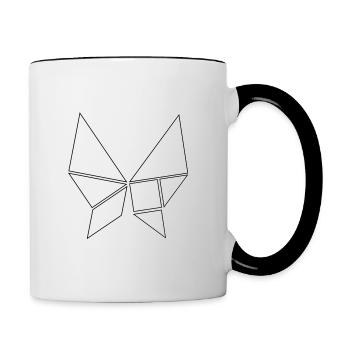 Butterfly Tangram Black Edition No.1 - Contrasting Mug - white/black - Right