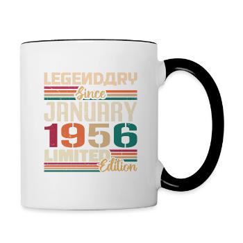 Birthday Gift Born in January 1956 - 1956 - Contrasting Mug - white/black - Right
