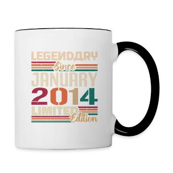 Birthday Gift Born In January 2014 - 2014 - Contrasting Mug - white/black - Right