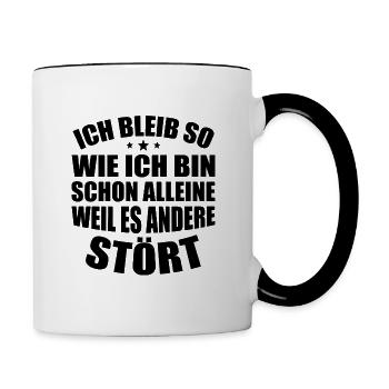 Selbstbewusster Humor - Tasse zweifarbig - Weiß/Schwarz - Rechts