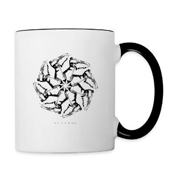 Shoe flower octagon - Fleur de chaussure - Mug contrasté - blanc/noir - Droite