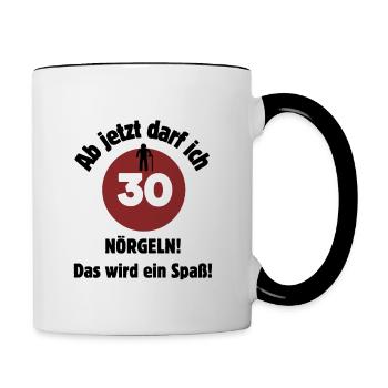 30th birthday From now on I can nag - fun - Contrasting Mug - white/black - Right