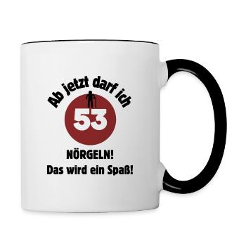 53e anniversaire À partir de maintenant, je peux harceler - m’amuser - Mug contrasté - blanc/noir - Droite