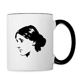 Virginia Woolf - Mug contrasté - blanc/noir - Droite