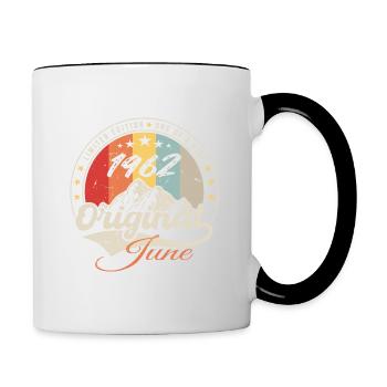 Juni 1962 Original 1962 Jahrestag 1962 Juni - Tasse zweifarbig - Weiß/Schwarz - Rechts