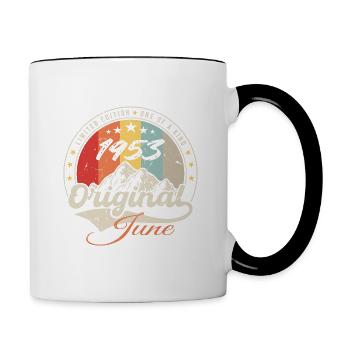 June 1953 Original 1953 Anniversary 1953 June - Contrasting Mug - white/black - Right