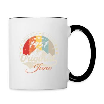 June 1951 Original 1951 Birthday 1951 June - Contrasting Mug - white/black - Right