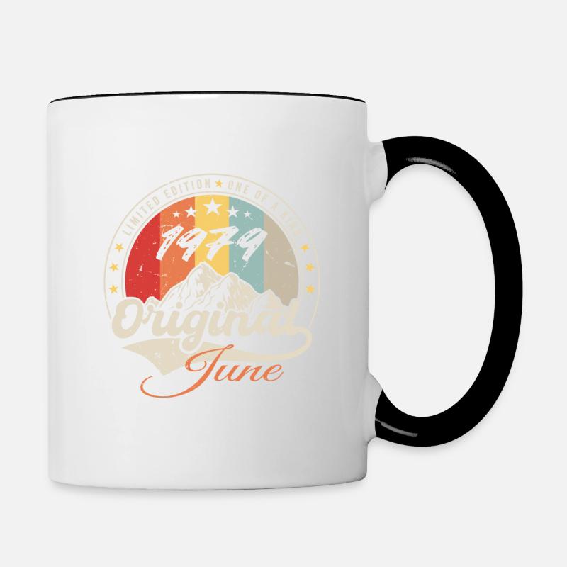 Juni 1979 Original 1979 Jahrestag 1979 Juni - Tasse zweifarbig - Weiß/Schwarz