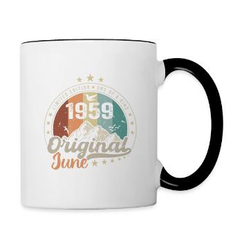 Juin 1959 Retro Vintage Cadeau d’anniversaire 1959 - Mug contrasté - blanc/noir - Droite