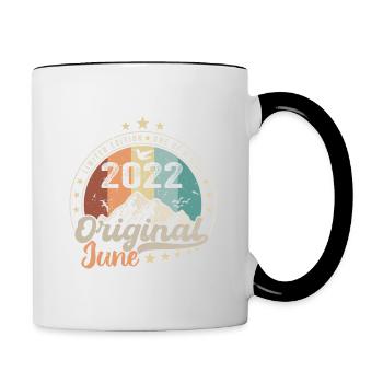 June 2022 Retro Vintage Birthday Gift 2022 - Contrasting Mug - white/black - Right