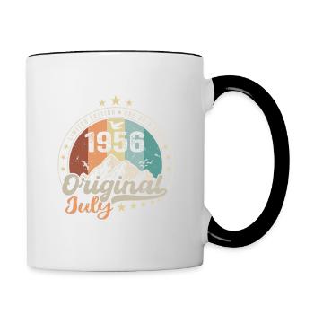 Juli 1956 Jubiläumsgeschenkidee Juli 1956 - Tasse zweifarbig - Weiß/Schwarz - Rechts