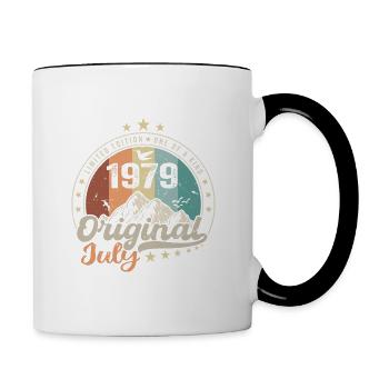Juillet 1979 Anniversaire Idée Cadeau Juillet 1979 - Mug contrasté - blanc/noir - Droite