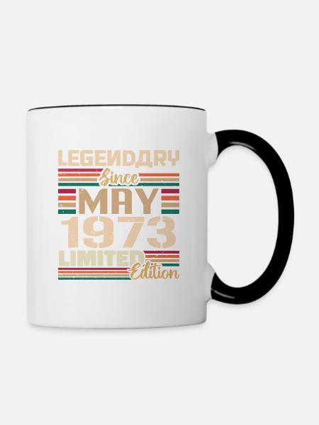 Mai 1973 Mai - Jubiläum Mai 1973 - Tasse zweifarbig - Weiß/Schwarz