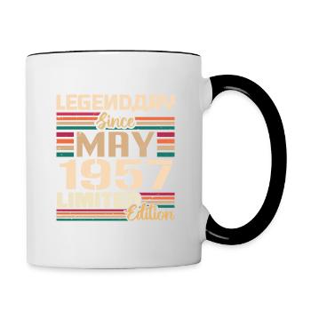 Mai 1957 Mai - Jubiläum Mai 1957 - Tasse zweifarbig - Weiß/Schwarz - Rechts