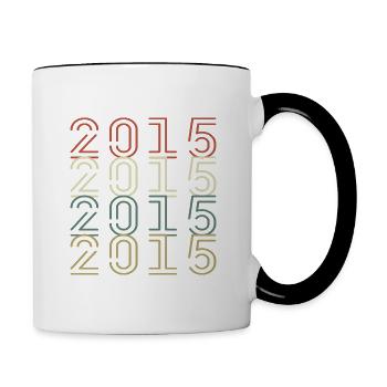 Original 2015 Jahrgang Vintage Geburtstag Retro - Tasse zweifarbig - Weiß/Schwarz - Rechts