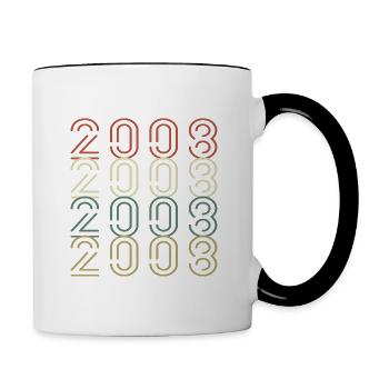 Original 2008 Jahrgang Vintage Geburtstag Retro - Tasse zweifarbig - Weiß/Schwarz - Rechts