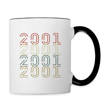Original 2001 Jahrgang Vintage Geburtstag Retro - Tasse zweifarbig - Weiß/Schwarz - Rechts