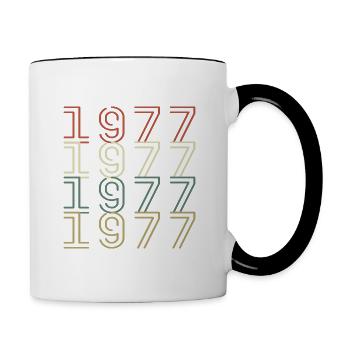 Original 1977 Vintage Vintage anniversaire rétro - Mug contrasté - blanc/noir - Droite