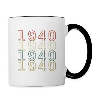 Original 1940 Jahrgang Vintage Geburtstag Retro - Tasse zweifarbig - Weiß/Schwarz - Rechts