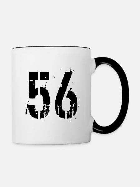 Nummer 56 - Tasse zweifarbig - Weiß/Schwarz