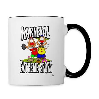 Carnival Extreme Sport cologne Alaaf Costume Clown - Contrasting Mug - white/black - Right
