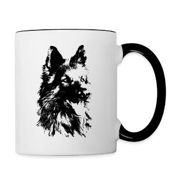 Chien de berger allemand - Mug contrasté - blanc/noir - Droite