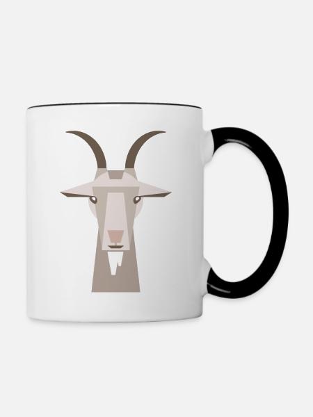 Bergziege - Tasse zweifarbig - Weiß/Schwarz