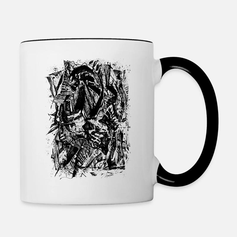 Abstraction de la mort - Mug contrasté - blanc/noir