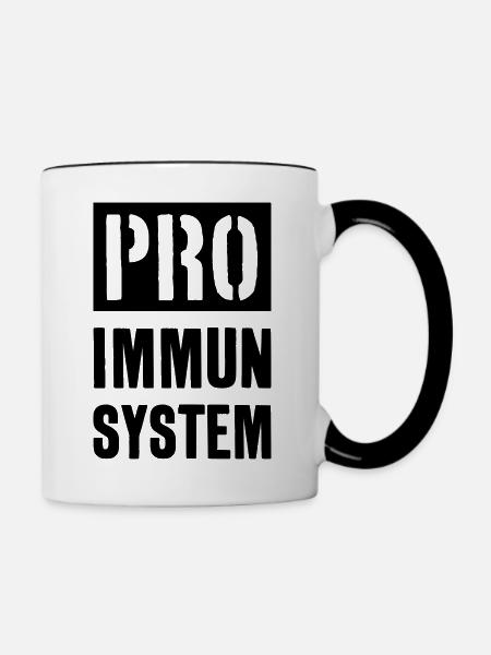PRO IMMUNSYSTEM IMPFEN IMPFPFLICHT - Tasse zweifarbig - Weiß/Schwarz