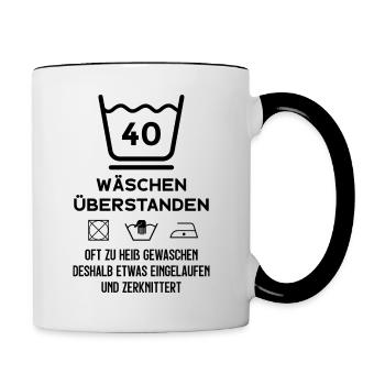 40. GEBURTSTAG JAHRGANG 1981 40 JAHRE - Tasse zweifarbig - Weiß/Schwarz - Rechts