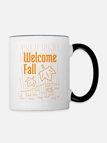 Willkommen Herbst - Tasse zweifarbig - Weiß/Schwarz