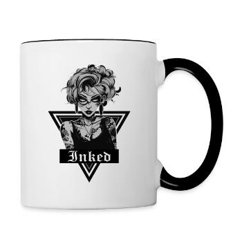 Inked Girl Tattoo - Tasse zweifarbig - Weiß/Schwarz - Rechts