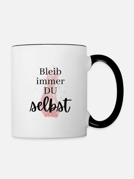 POSITIVE EINSTELLUNG MINDSET Motivation - Tasse zweifarbig - Weiß/Schwarz