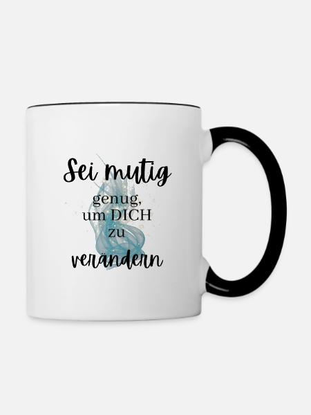 POSITIVE EINSTELLUNG MINDSET Motivation - Tasse zweifarbig - Weiß/Schwarz