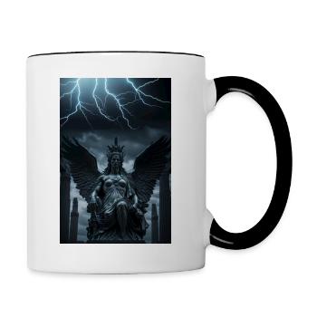 Gothic angel, for fans of gothic music - Contrasting Mug - white/black - Right