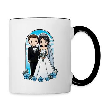 Just Married - For Wedding - Contrasting Mug - white/black - Right