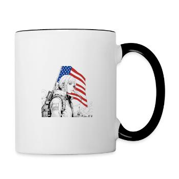 I love anime and America manga style. - Contrasting Mug - white/black - Right