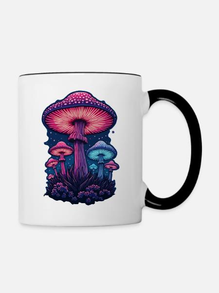 Lebendiger Pilz - Tasse zweifarbig - Weiß/Schwarz