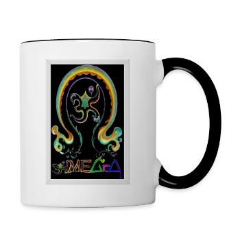 ॐMEGoA Logo 1# - Tasse zweifarbig - Weiß/Schwarz - Rechts