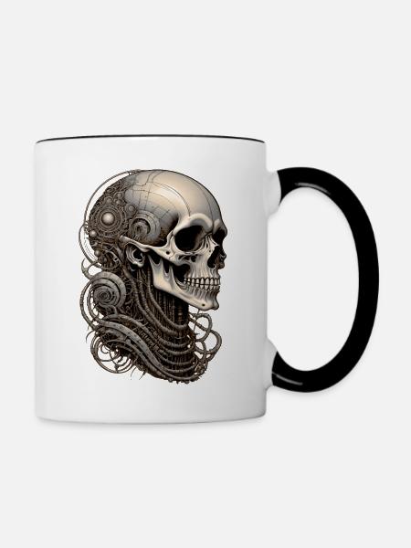 Skull - Tasse zweifarbig - Weiß/Schwarz