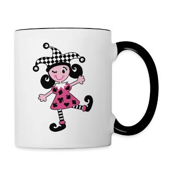 Carnival, Carnival, Harlequin - Contrasting Mug - white/black - Right