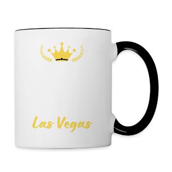 I can't stay calm, I'm going to Las Vegas! - Contrasting Mug - white/black - Right