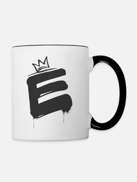 E - Tasse zweifarbig - Weiß/Schwarz