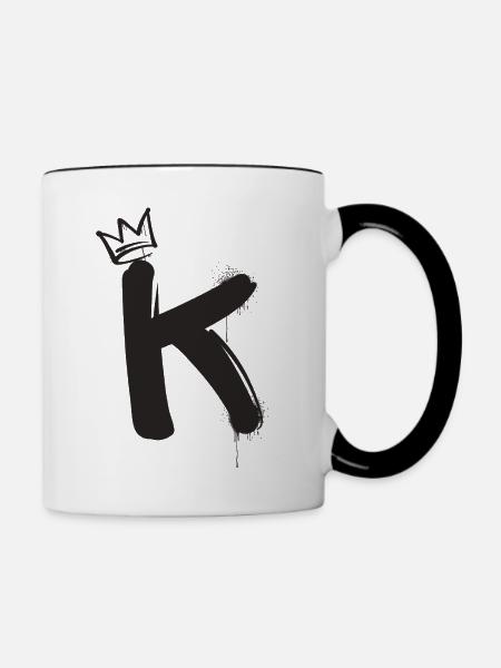 K - Tasse zweifarbig - Weiß/Schwarz