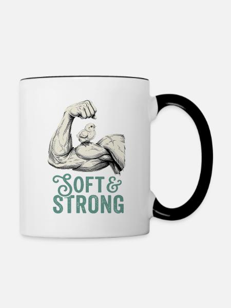 Strong and Soft - Tasse zweifarbig - Weiß/Schwarz