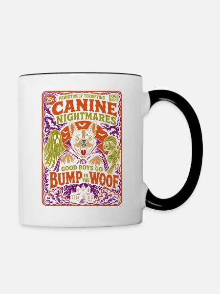 Canine Nightmares Halloween Hund - Tasse zweifarbig - Weiß/Schwarz