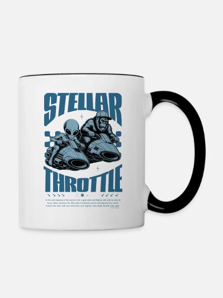 Bigfoot Alien Stellar Throttle Design - Tasse zweifarbig - Weiß/Schwarz