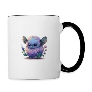 Lustiges und süßes Tier - Tasse zweifarbig - Weiß/Schwarz - Rechts