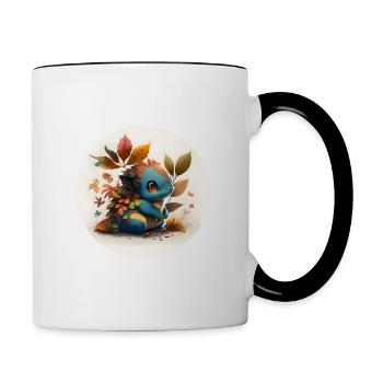Cute and fantasy squirrel animal - Contrasting Mug - white/black - Right